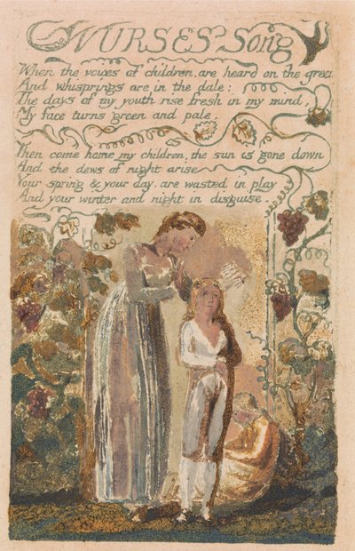 Songs of Innocence and of Experience, Plate 37, Nurses Song (Bentley 38) by William Blake